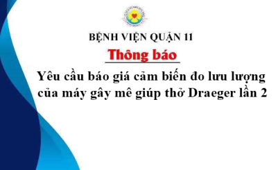 Yêu cầu báo giá cảm biến đo lưu lượng của máy gây mê giúp thở Draeger lần 2